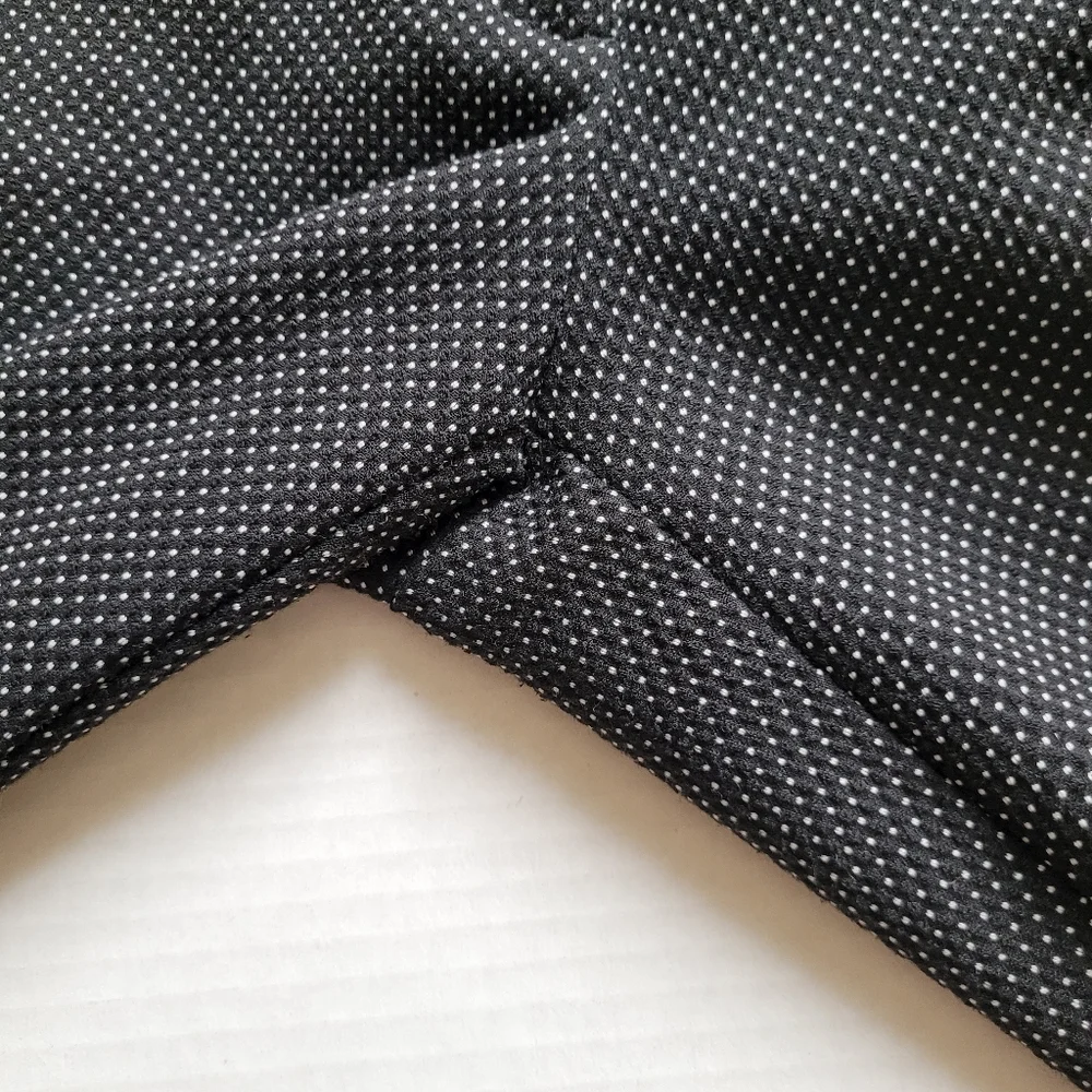 Zara pants black trousers white mini dots preppy office casual size 6 pockets - Picture 10 of 12